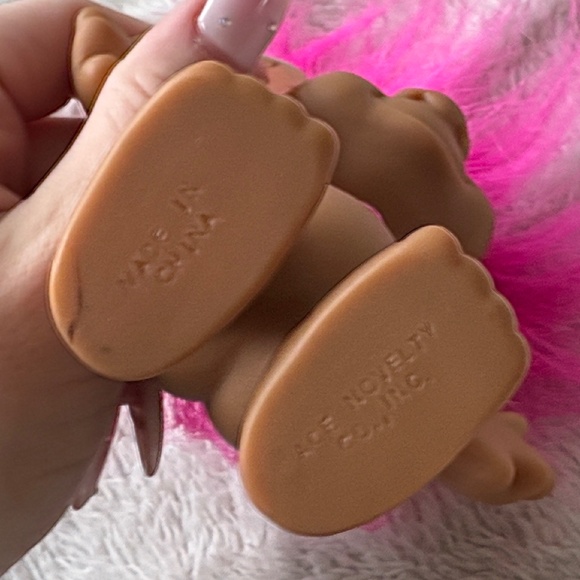 Vintage Ace Novelty Treasure Troll Doll 5” 💖 Pink Hair & Heart Jewel | Rare 90s - Picture 5 of 5